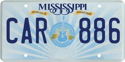 MS license plate CAR886