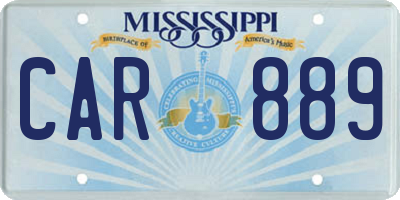 MS license plate CAR889