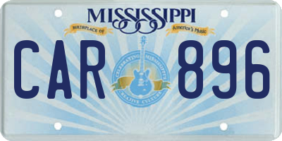 MS license plate CAR896