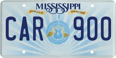 MS license plate CAR900