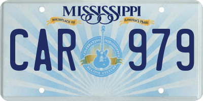 MS license plate CAR979