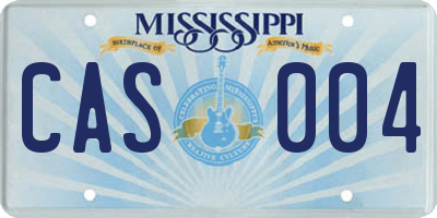 MS license plate CAS004