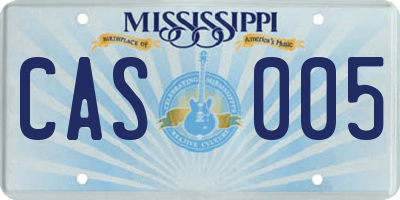 MS license plate CAS005