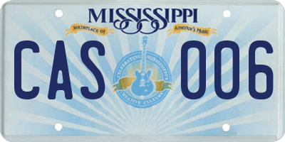 MS license plate CAS006