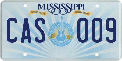 MS license plate CAS009