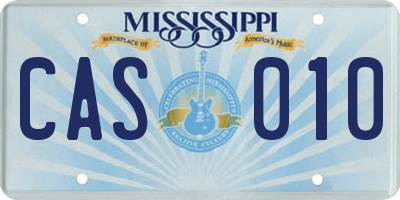 MS license plate CAS010