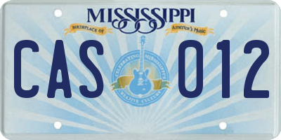 MS license plate CAS012