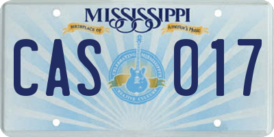 MS license plate CAS017