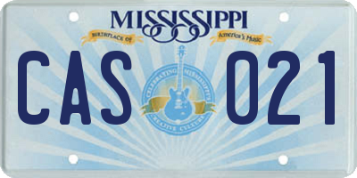 MS license plate CAS021