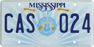 MS license plate CAS024