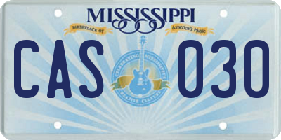 MS license plate CAS030