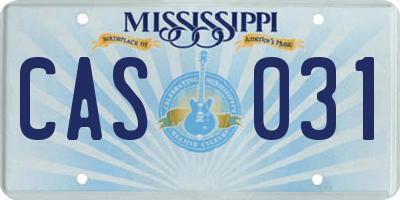 MS license plate CAS031