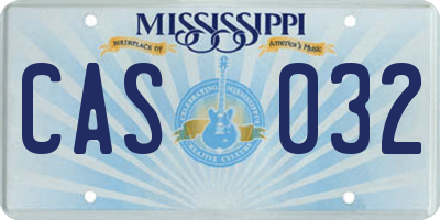 MS license plate CAS032