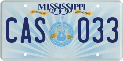 MS license plate CAS033