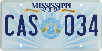 MS license plate CAS034