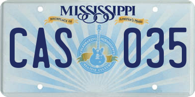 MS license plate CAS035