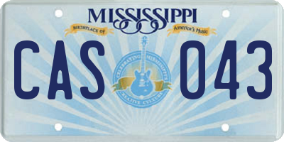 MS license plate CAS043