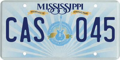 MS license plate CAS045