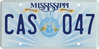 MS license plate CAS047