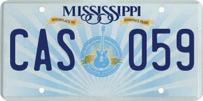 MS license plate CAS059