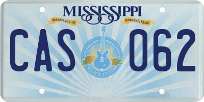 MS license plate CAS062