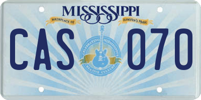 MS license plate CAS070