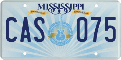 MS license plate CAS075