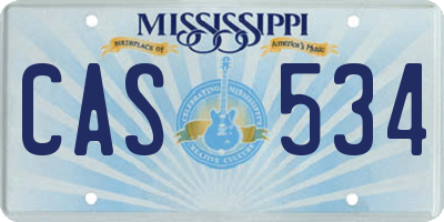 MS license plate CAS534