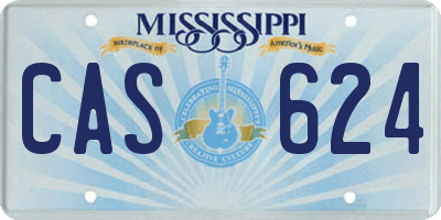 MS license plate CAS624