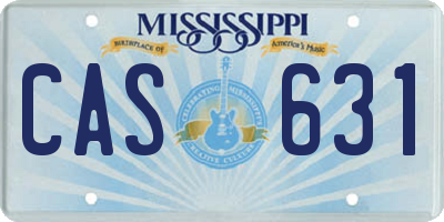 MS license plate CAS631