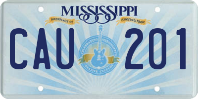 MS license plate CAU201