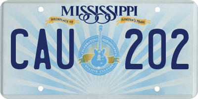 MS license plate CAU202