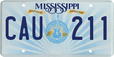 MS license plate CAU211