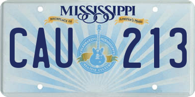 MS license plate CAU213