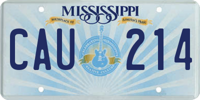 MS license plate CAU214