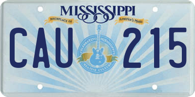 MS license plate CAU215