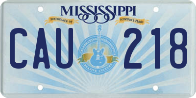 MS license plate CAU218