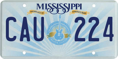 MS license plate CAU224