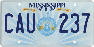 MS license plate CAU237