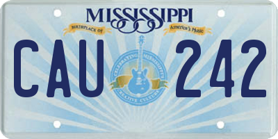 MS license plate CAU242