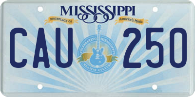 MS license plate CAU250