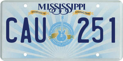 MS license plate CAU251