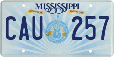 MS license plate CAU257