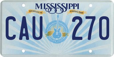 MS license plate CAU270