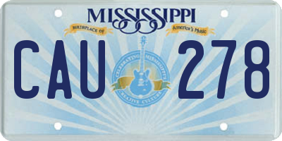 MS license plate CAU278