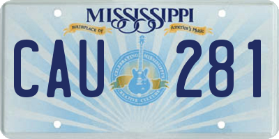 MS license plate CAU281