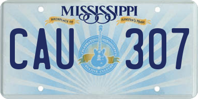 MS license plate CAU307