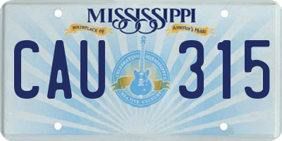 MS license plate CAU315