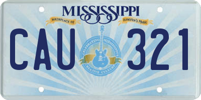 MS license plate CAU321