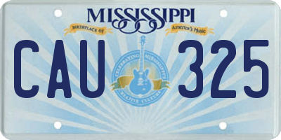 MS license plate CAU325